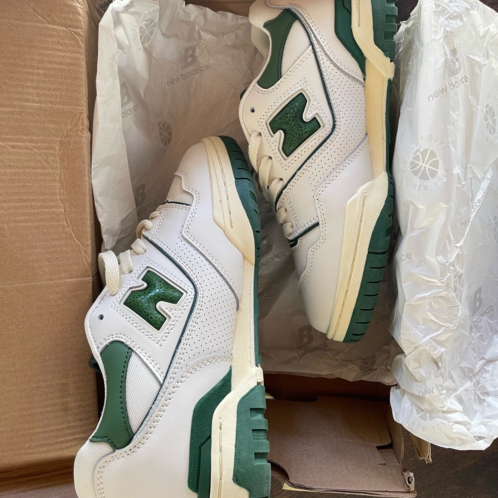 Aimé Leon Dore x New Balance 550 green sneakers